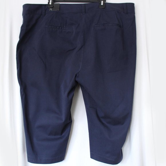 Lane Bryant Navy Blue Pedal Pusher Cropped Capri Pants 24 24W Plus Size Stretch - Picture 5 of 5